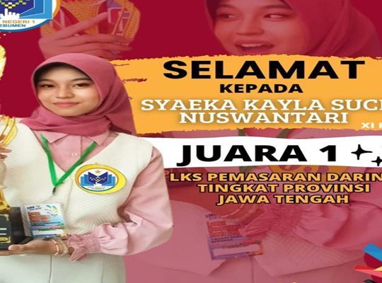 Juara 1 lomba kompetesni siswa tingkat kabupaten tahun 2024